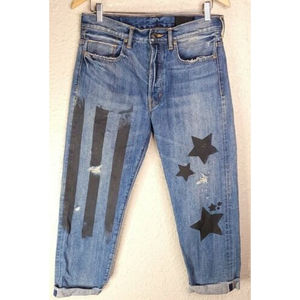 Vince Union Slouch Star Stripe 4th July Painted Distressed Selvedge Craftsman 27
